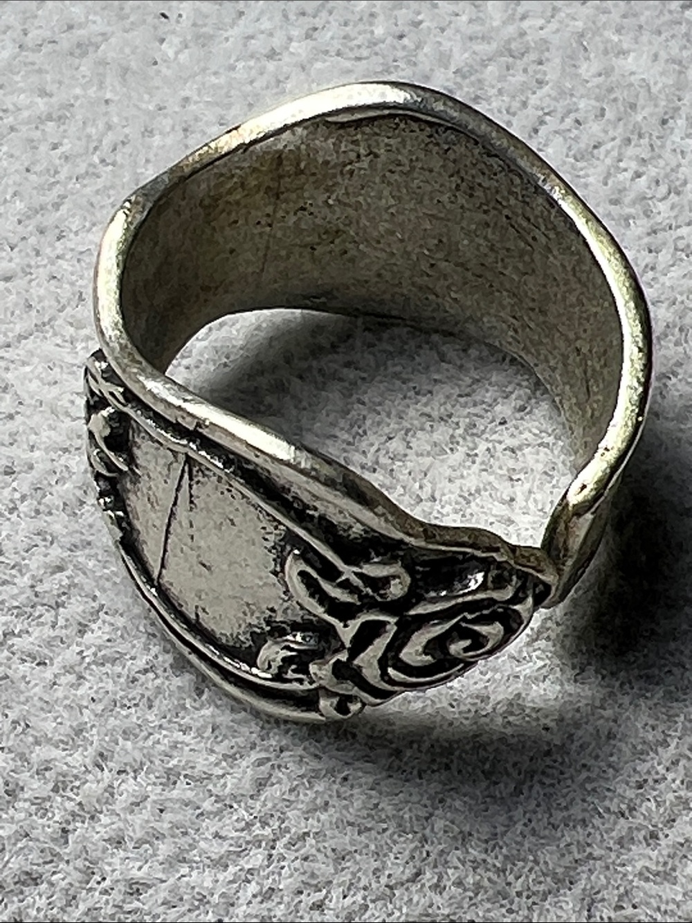 Antique Sterling Silver Spoon Ring 7 Vintage